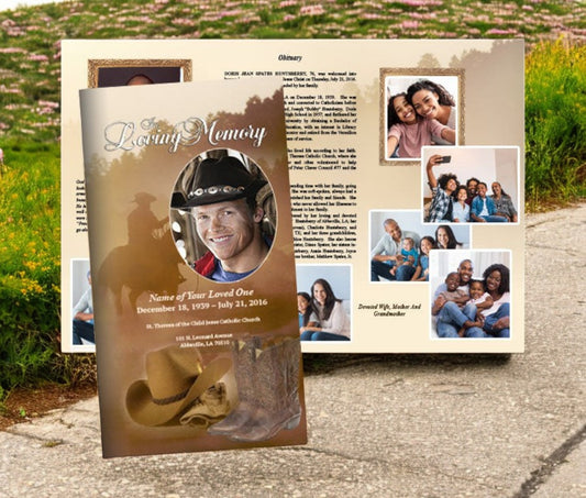 Ranch Funeral Brochure Trifold Template