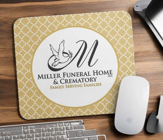 Funeral Home Personalized Mouse Pad Logo - Golden Design - The Funeral Program Site