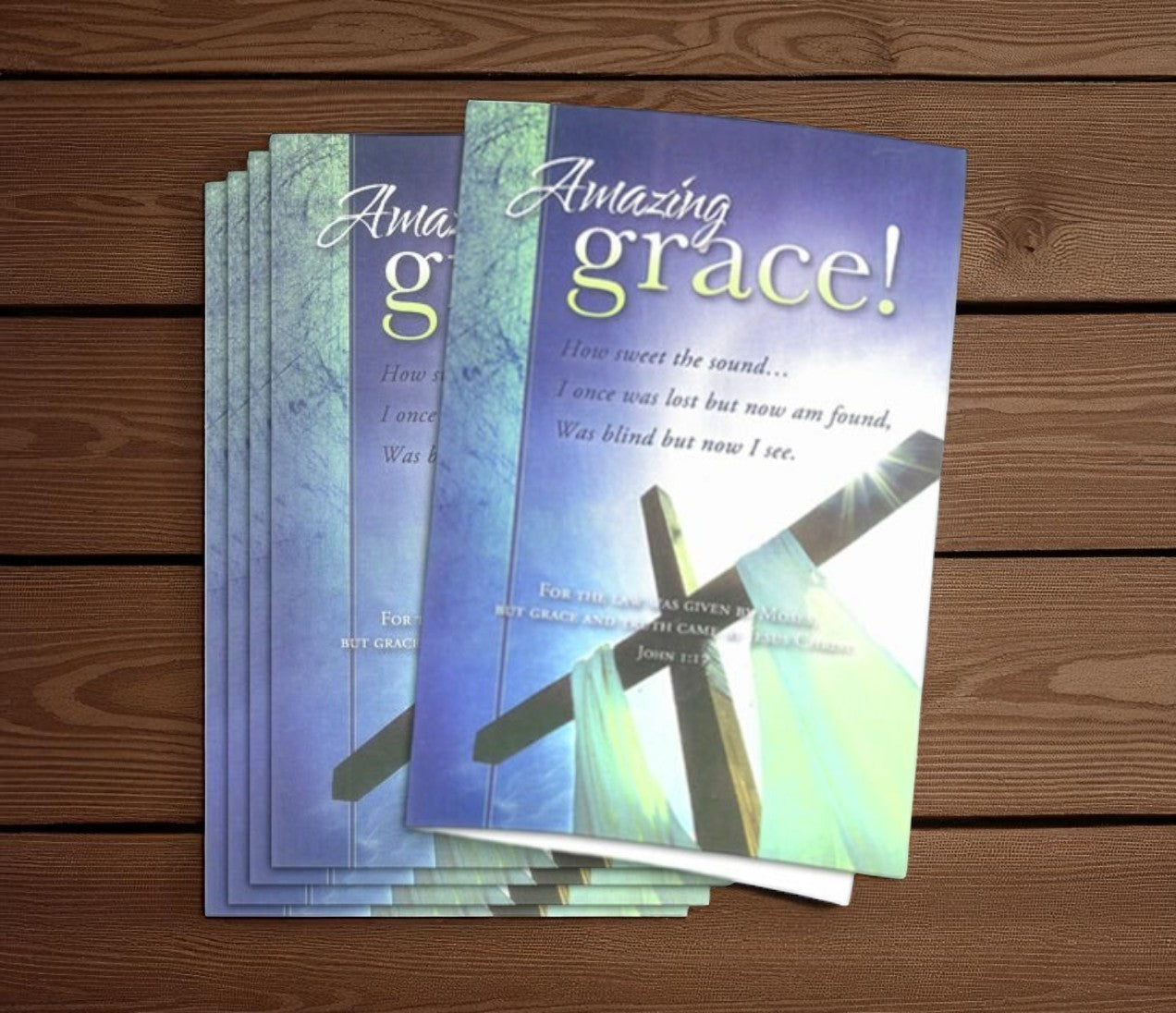 Amazing Grace Funeral Program Paper (Pack of 25)