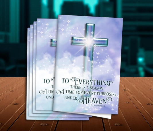 Adoration Cross Funeral Program Paper (Pack of 25)