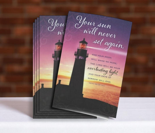 Everlasting Light Funeral Program Paper (Pack of 25)
