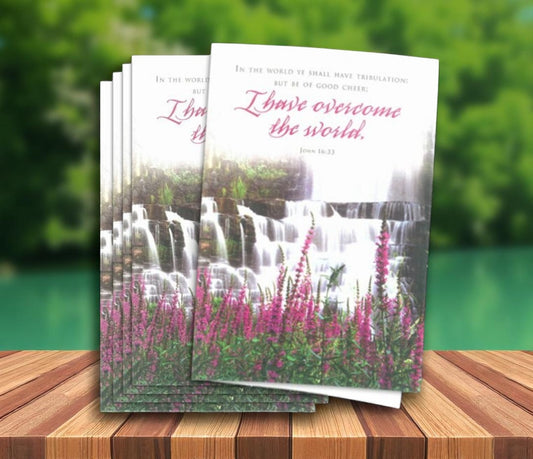 Overcome World Funeral Program Paper (Pack of 25)