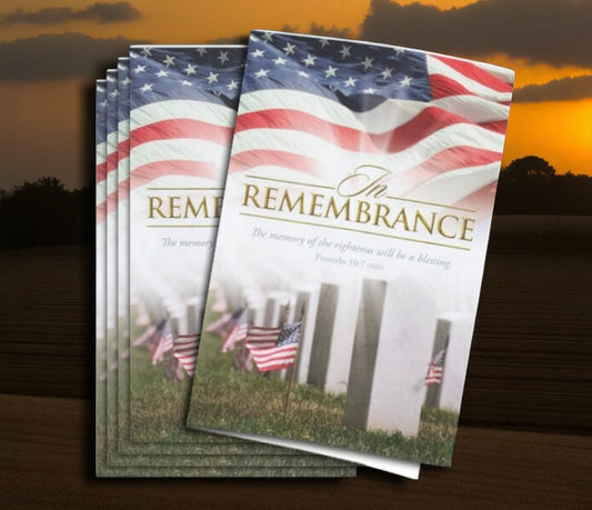 In Remembrance Funeral Program Paper (Pack of 25)