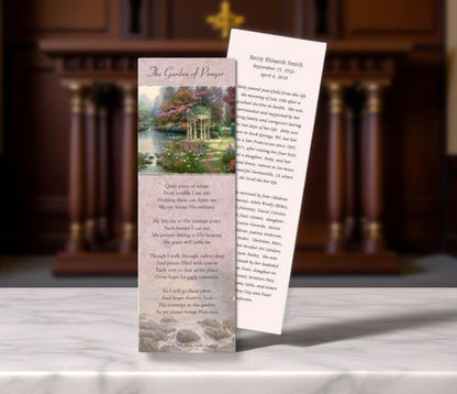 Thomas Kinkade Garden of Prayer Funeral Bookmark Paper (Pack of 24)