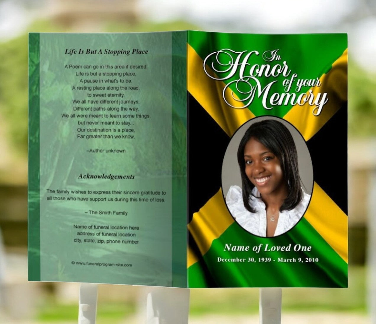 Jamaica Funeral Program Template