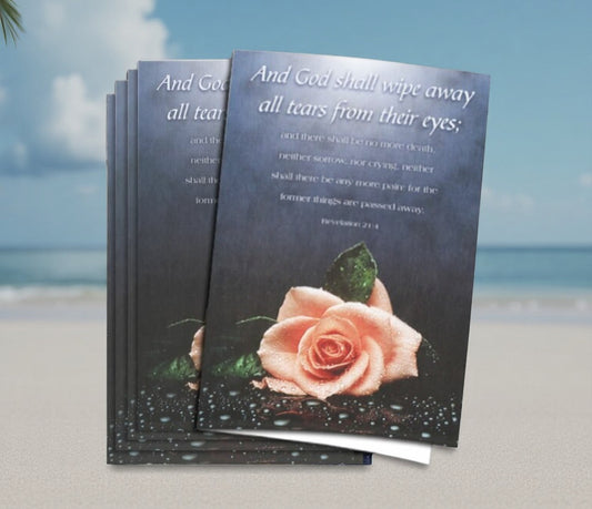 Wipe Away Tears Funeral Program Paper (Pack of 25)