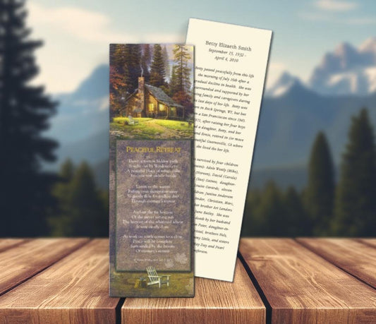 Thomas Kinkade® Peaceful Retreat Funeral Bookmark Paper (Pack of 24)