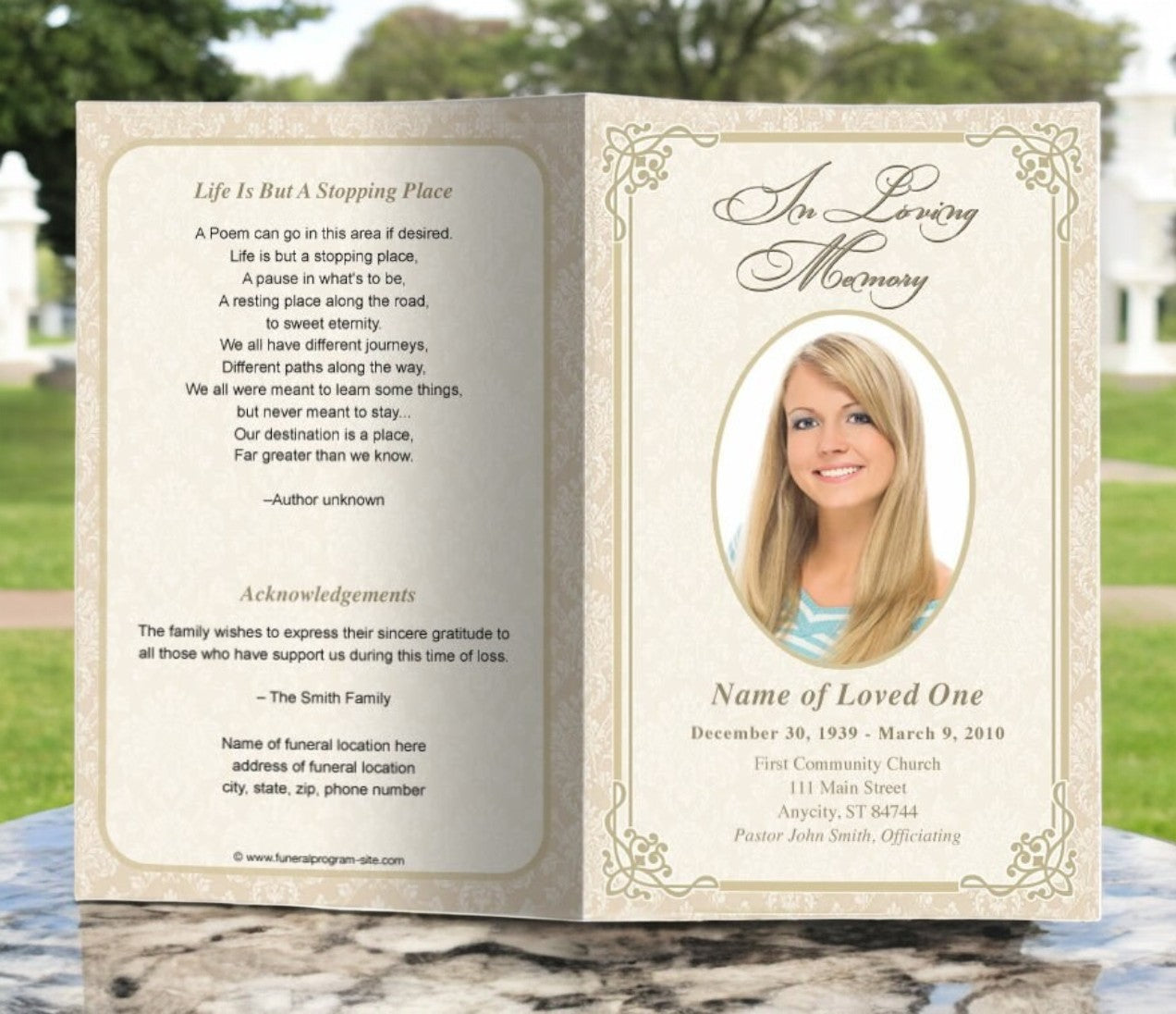 How To Write Funeral Program Alexandria Funeral Program Template | DIY Funeral Programs – Funeral ...