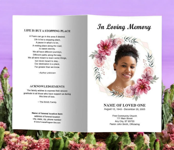 Flower Framed Funeral Program Template – Funeral Program-Site Funeral ...