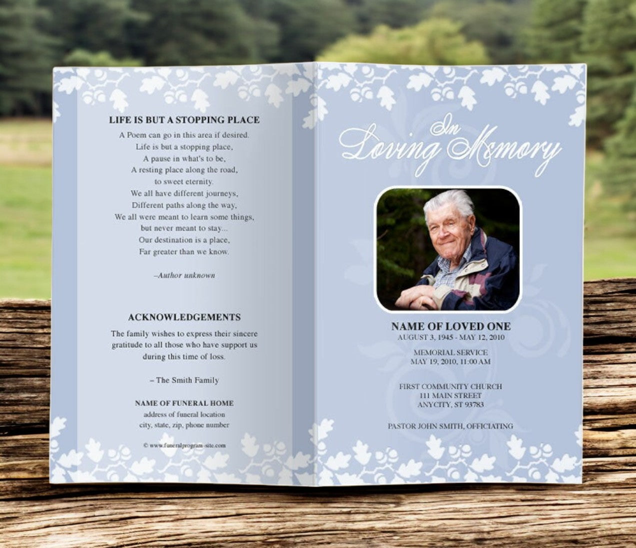 Allegro Funeral Program Template Change Color Background – Funeral ...