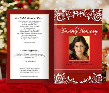 Ruby Funeral Program Template