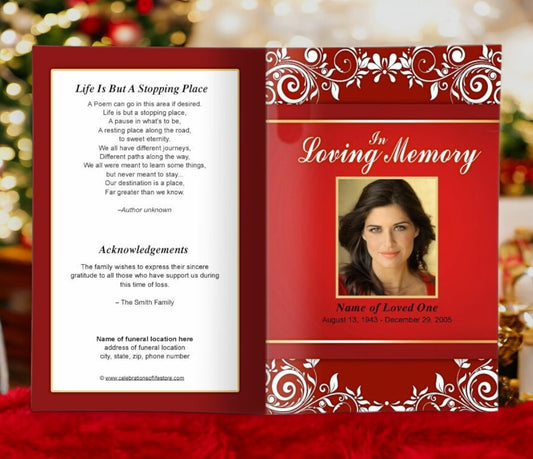 Ruby Funeral Program Template