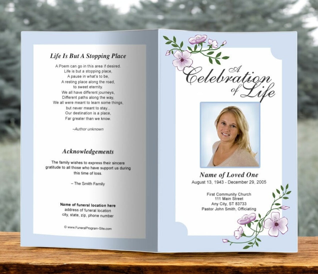 Allison Funeral Program Template