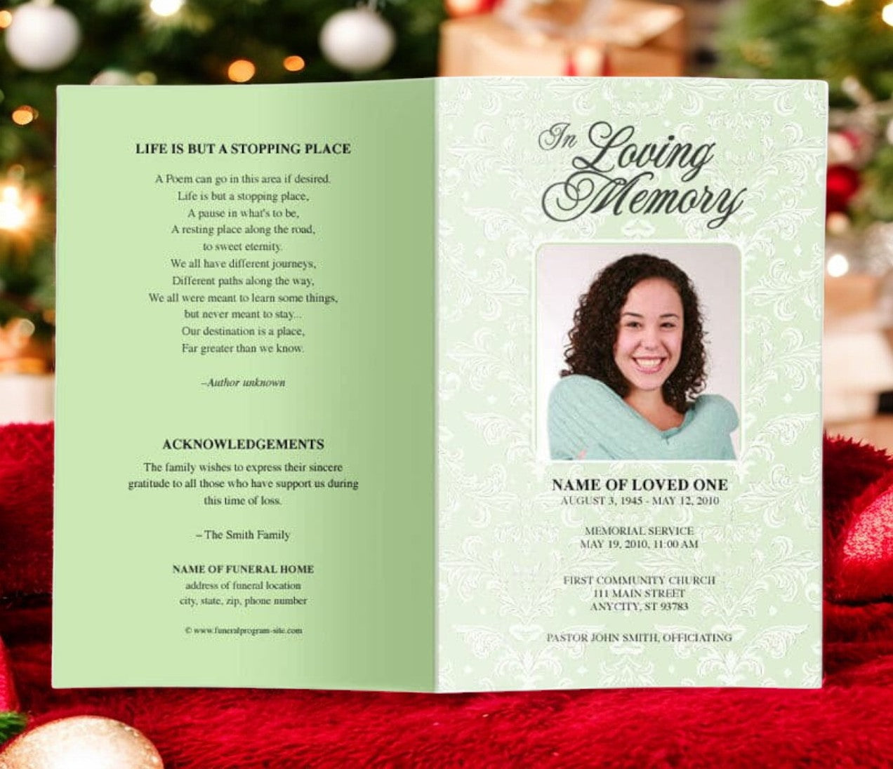 Sachet Funeral Program Template