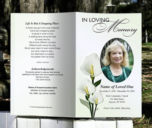 Calle Lily Funeral Program Template