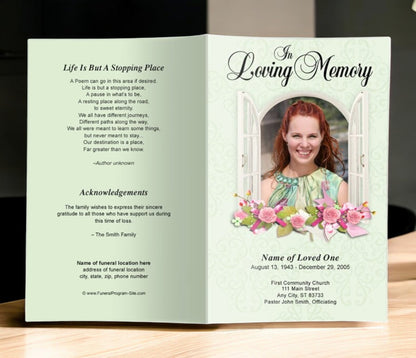 Window Funeral Program Template