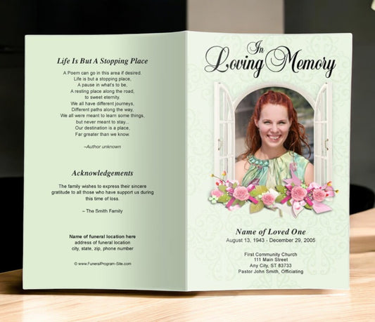 Window Funeral Program Template