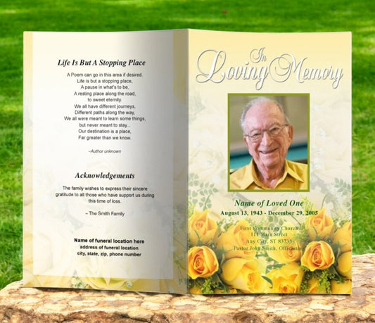 Saffron Funeral Program Template