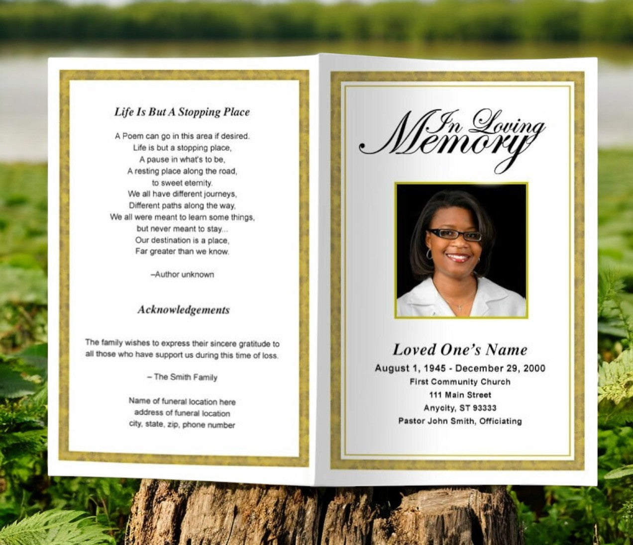 Goldenrod Funeral Program Template | DIY Funeral Program – Funeral ...