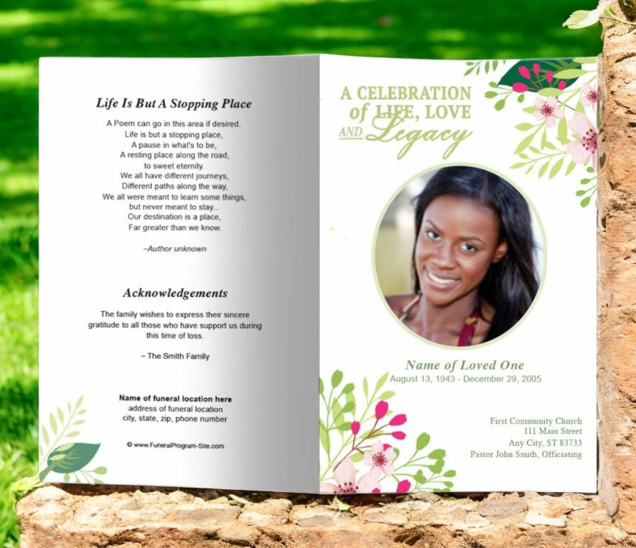 Samantha Funeral Program Template | Funeral Programs – Funeral Program ...