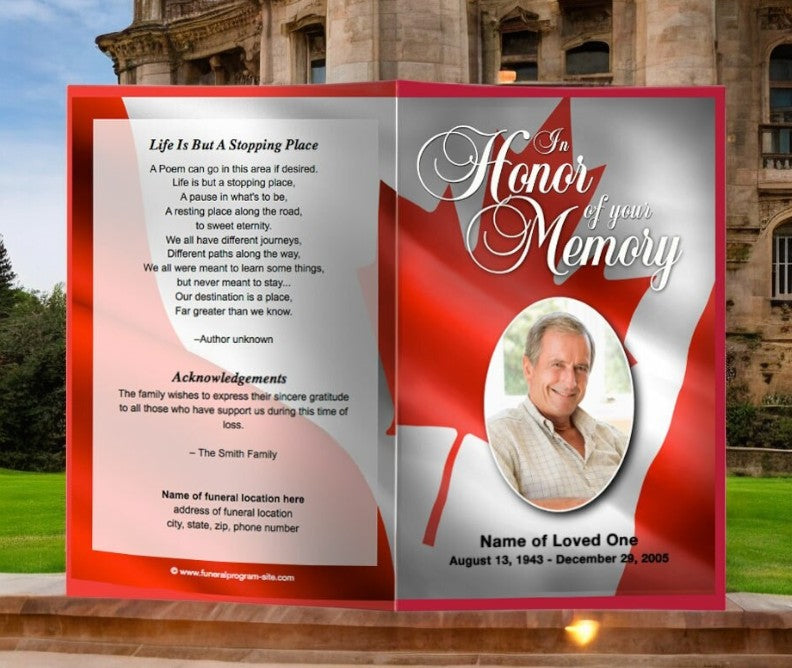 Canada Funeral Program Template