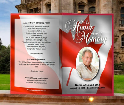 Canada Funeral Program Template