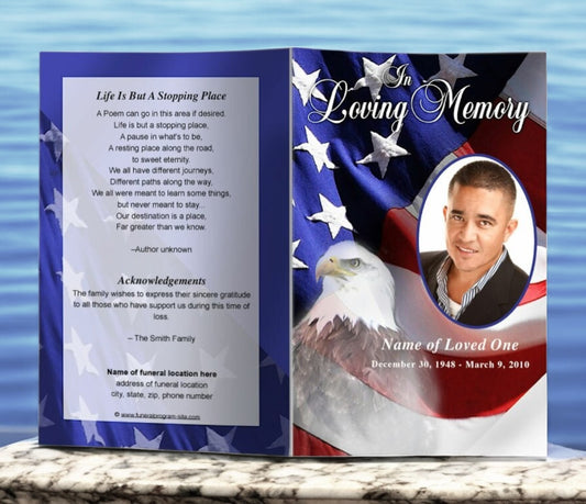 Freedom Funeral Program Template