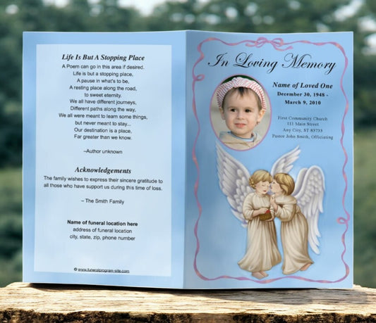 Wings Funeral Program Template