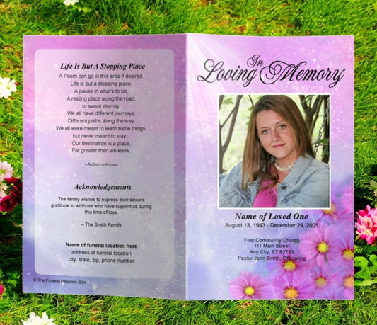 Sparkle Funeral Program Template