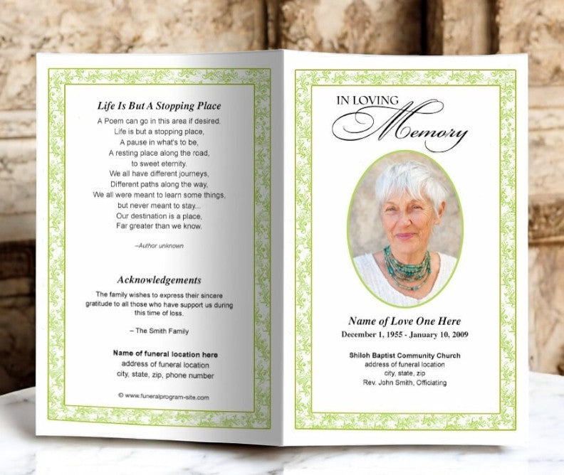 Caramel Funeral Program Template