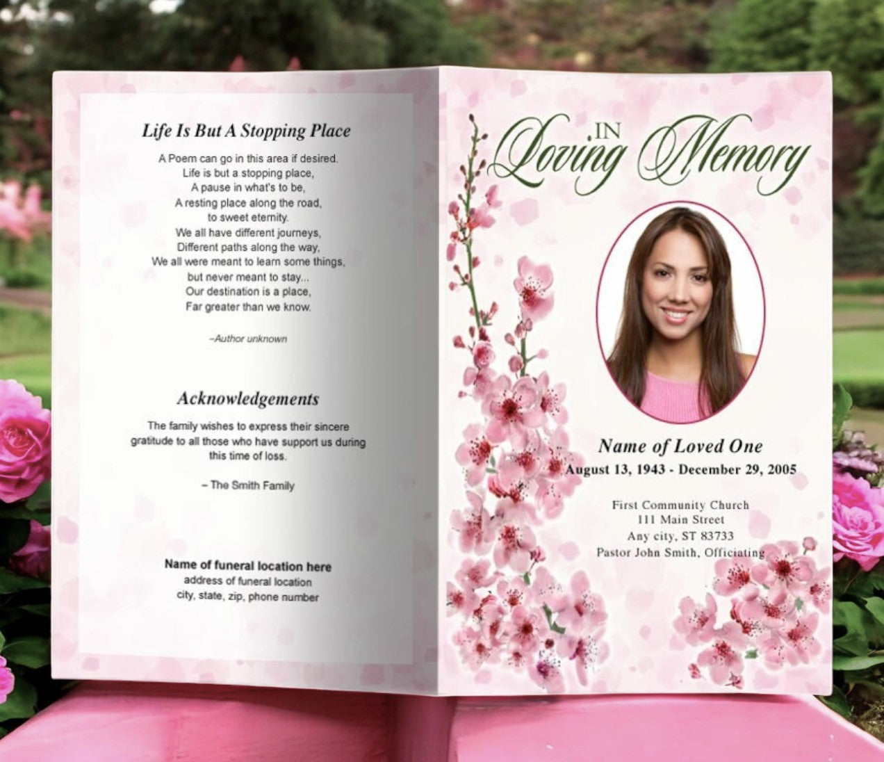 Spring Funeral Program Template | DIY Funeral Programs – Funeral ...