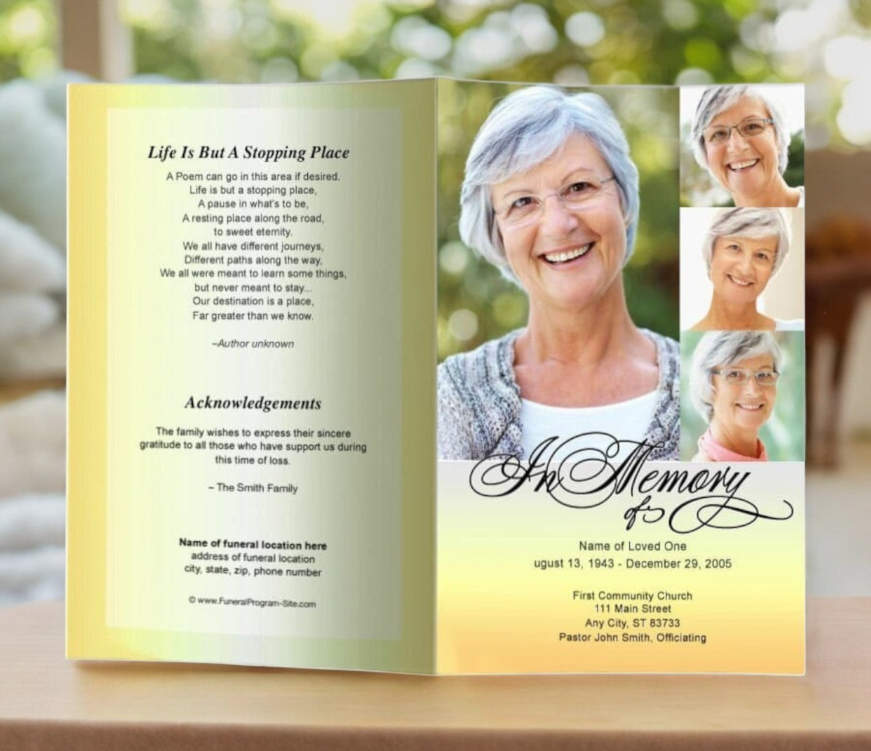 Gradient Funeral Program Template | DIY Funeral Programs – Funeral ...