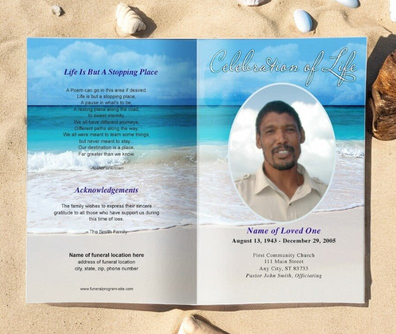 Caribbean Funeral Program Template