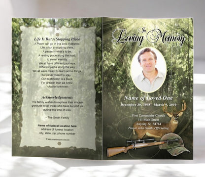 Hunter Funeral Program Template