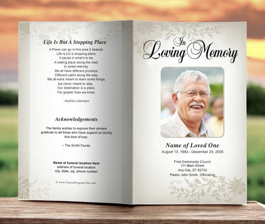 Ceasar Funeral Program Template