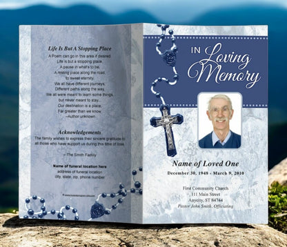 Crucifix Funeral Program Template