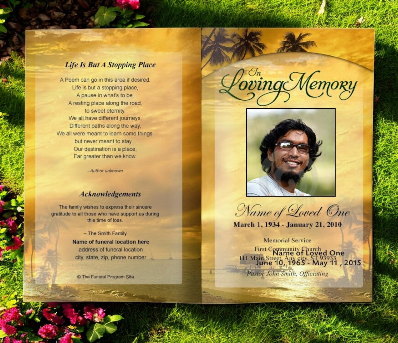 Island Funeral Program Template | DIY Funeral Programs – Funeral ...
