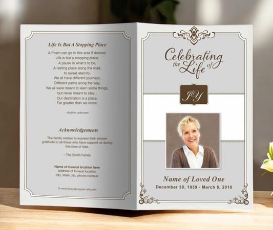 Celebrity Funeral Program Template
