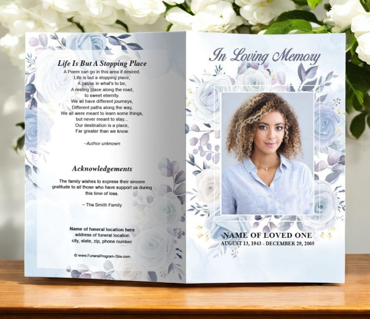 Azure Funeral Program Template – Funeral Program-Site Funeral Programs ...