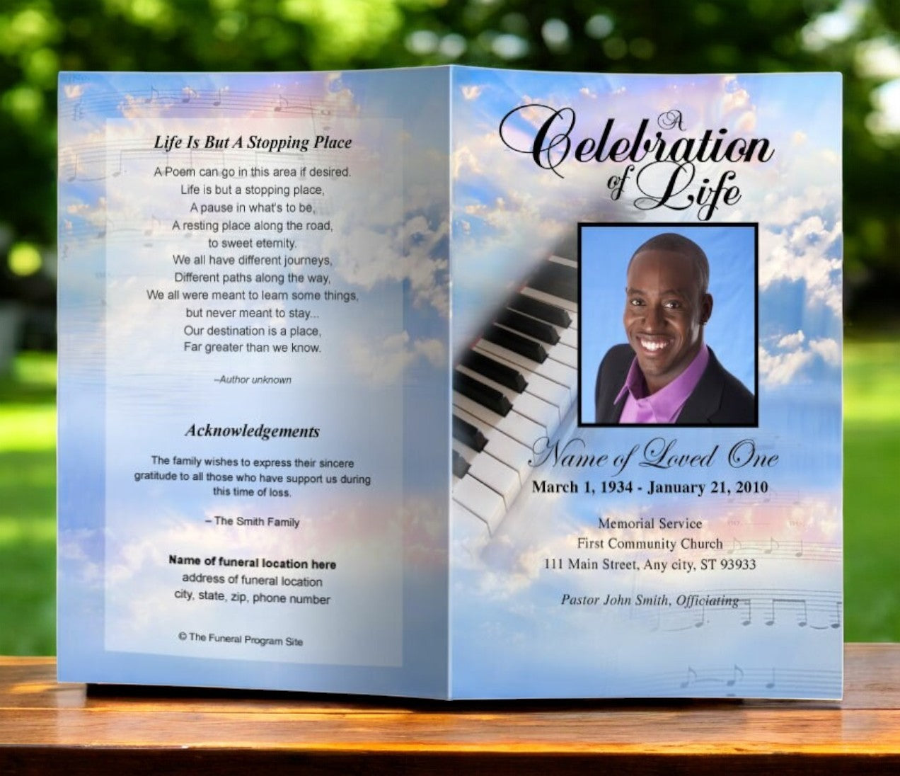 Ivory Funeral Program Template | DIY Funeral Programs – Funeral Program ...