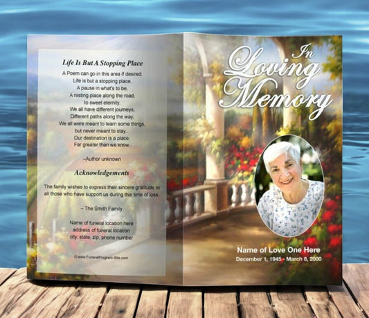 Tuscany Funeral Program Template