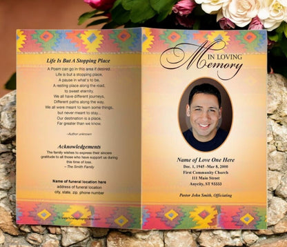 Decolores Funeral Program Template
