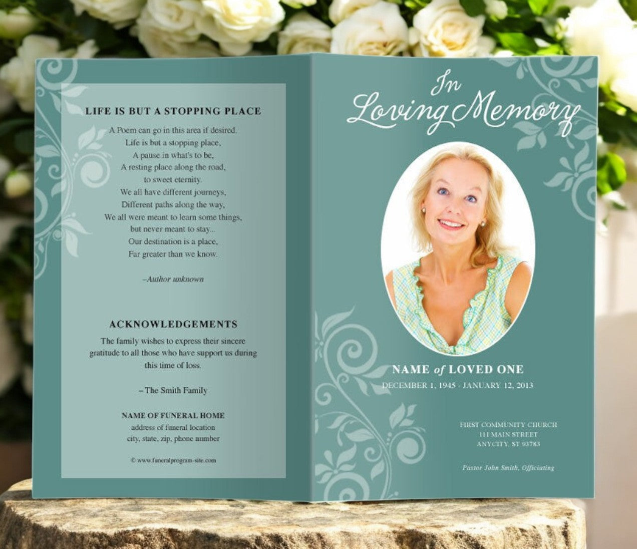 Decorative Funeral Program Template | DIY Funeral Programs โ Funeral ...