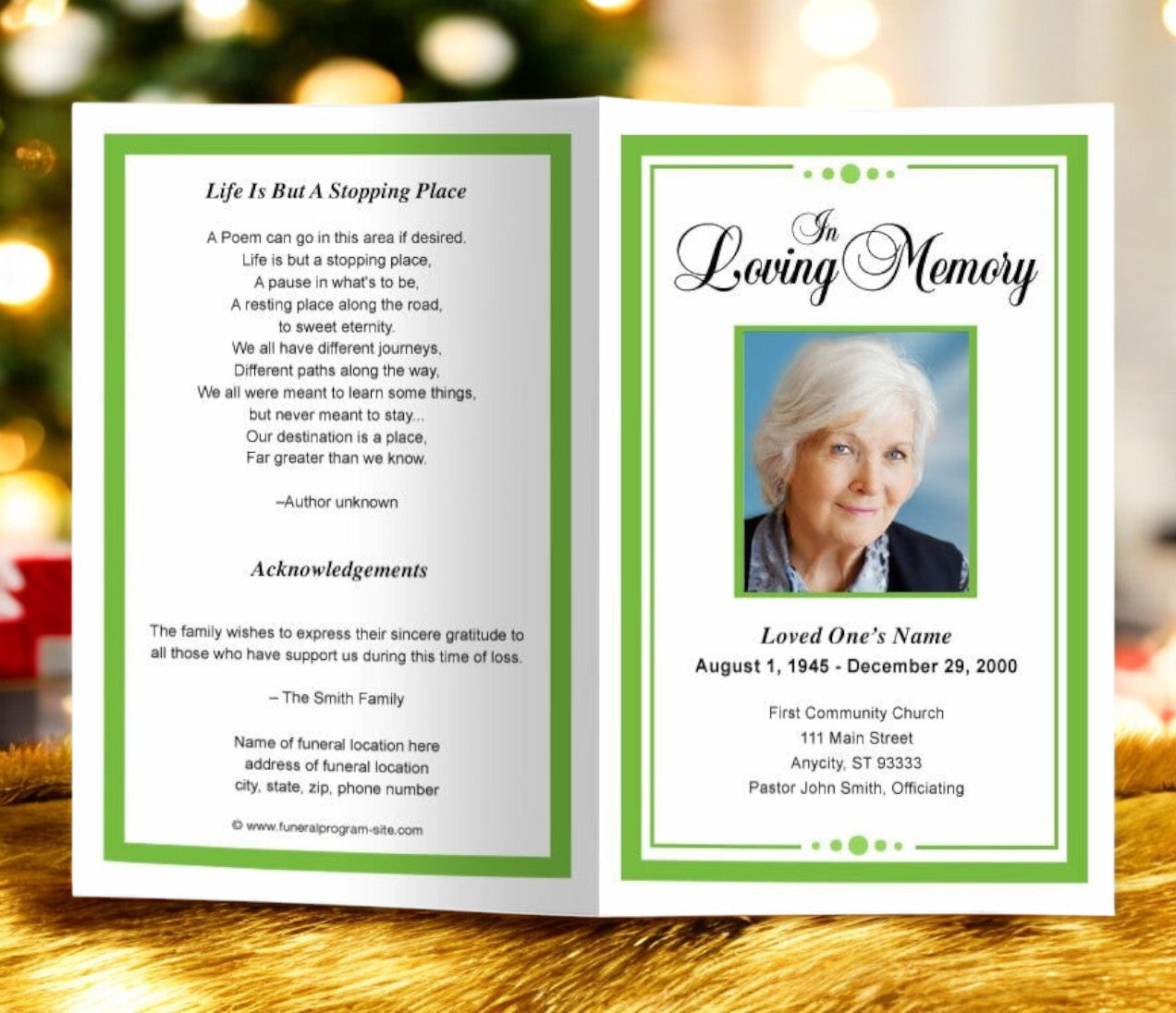 Dedication Funeral Program Template | DIY Funeral Programs – Funeral ...