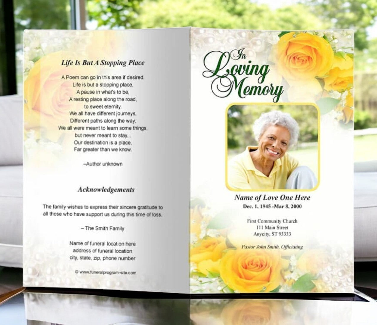 Joyful Funeral Program Template - Funeral Program Site – Funeral ...