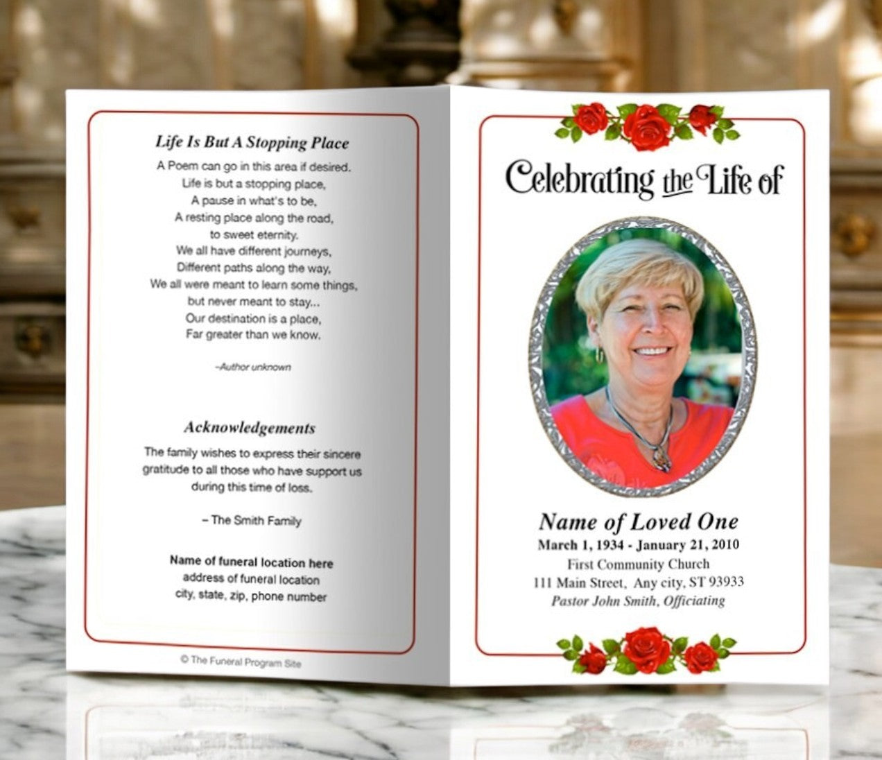 Desire Funeral Program Template