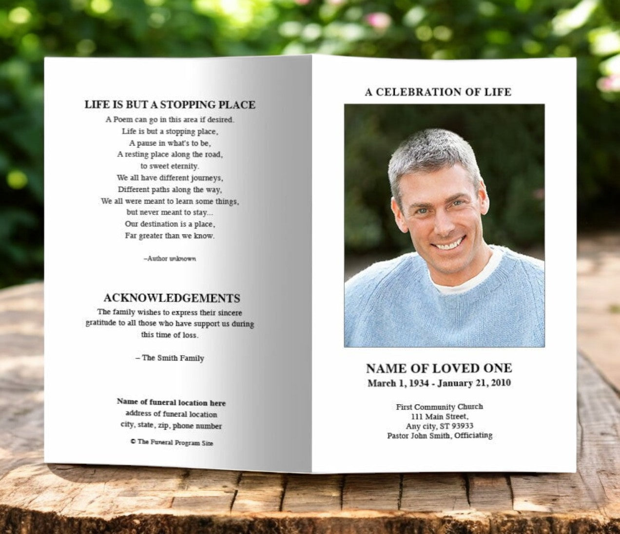 Blank Funeral Program Template | Funeral Programs – Funeral Program ...
