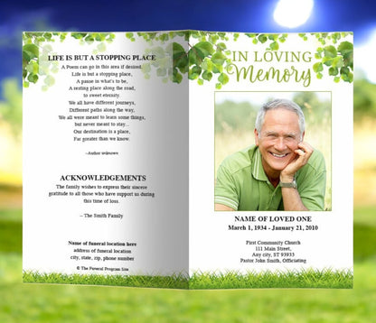 Nature Funeral Program Template