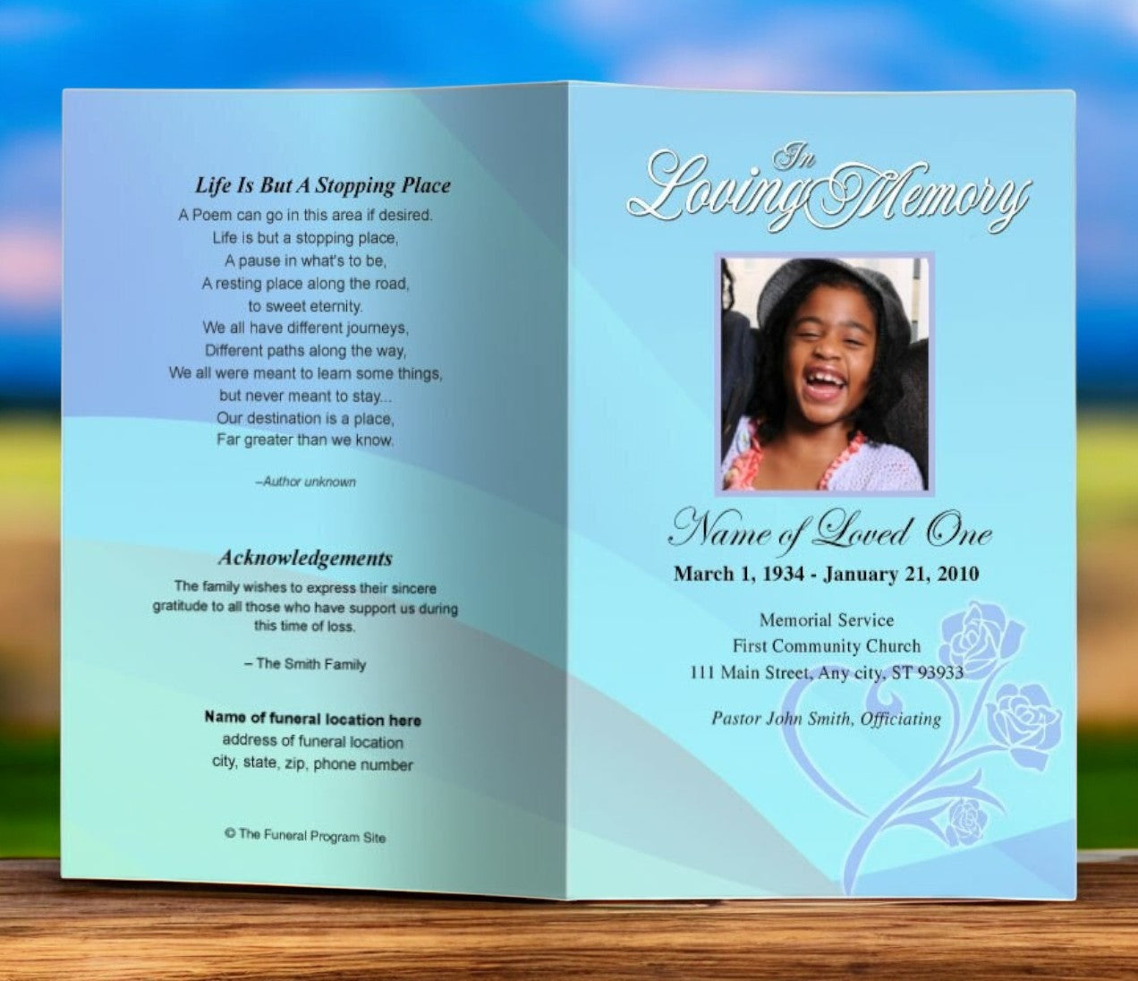 Princess Funeral Program Template | DIY Funeral Programs – Funeral ...