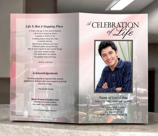 Drums Funeral Program Template